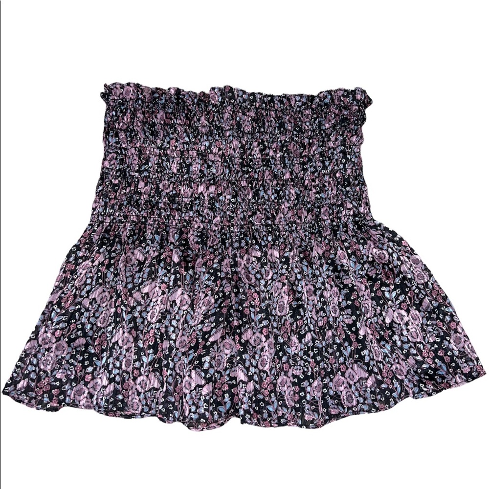 Zara Womens Pink and Blue Floral Skirt Size XL